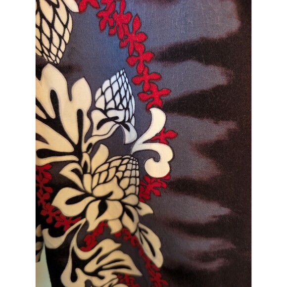 Vintage Black and Red Aloha Shirt: Mens Hawaiian Shirt Size XL - Picture 6 of 10